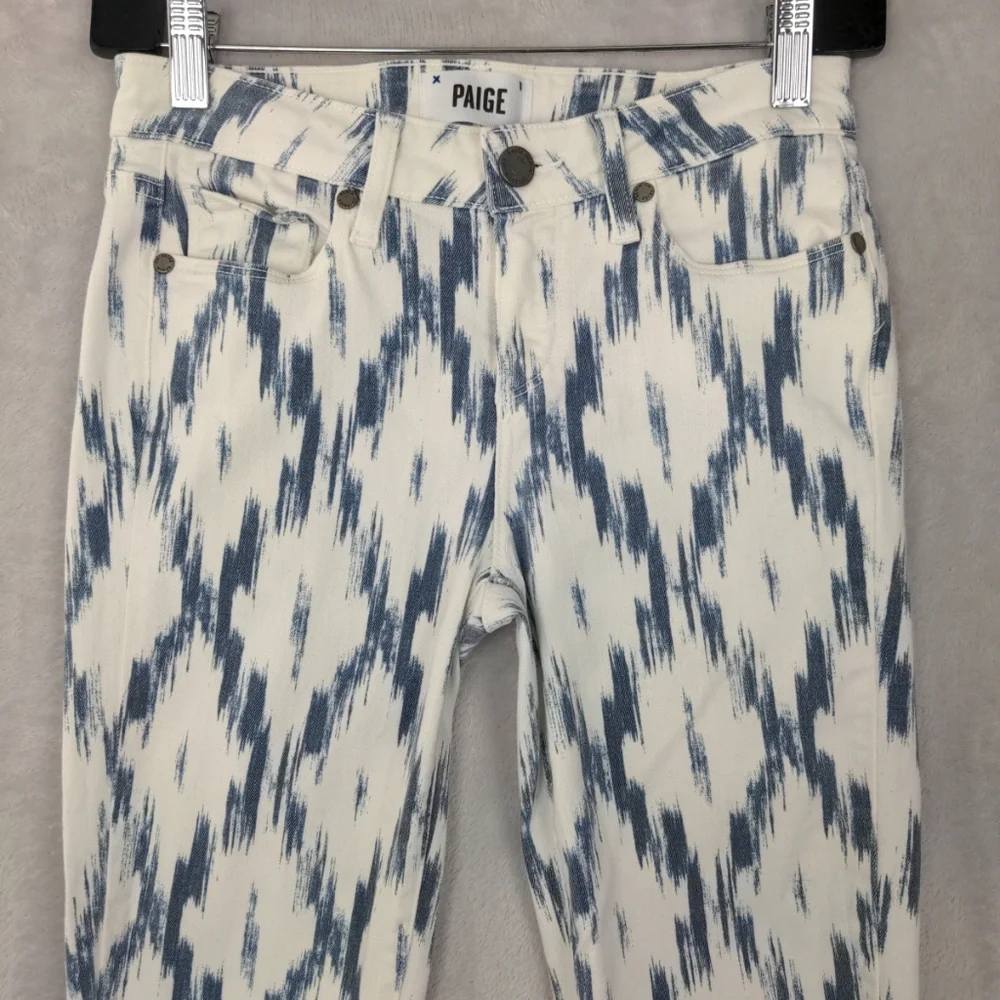Paige Verdugo Ultra Skinny Jeans Women Sz 26 White Blue Stretch Coastal Cowgirl - Picture 3 of 13